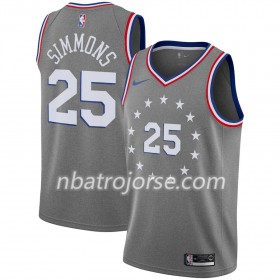 Män Philadelphia 76ers Tröja Ben Simmons 25 2018-19 Nike City Edition Grå Swingman